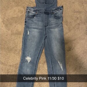 Celebrity Pink Blue Denim Overalls